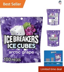 Ice Cubes Arctic Grape Chewing Gum, 8.11 oz Sugar Free Freshness in Every Piece