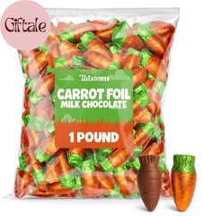Easter Carrots Chocolate Candy – Colored Foil Wrapped Milk Chocolate Carrots for