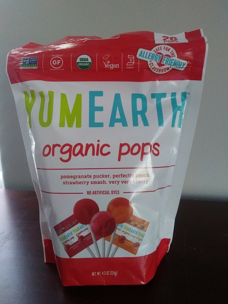 YumEarth, Organic Pops, Assorted Flavors, 20 Pops, 4.3 Oz. (124G)