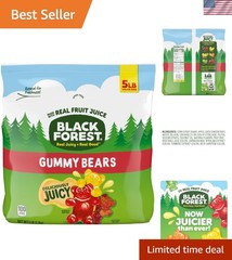 Black Forest Gummy Bears Candy, Made with Real Fruit Juice, Resealable 5-Pound B