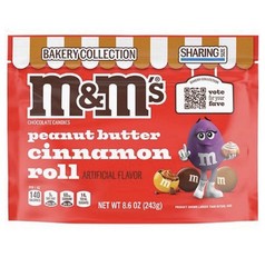 M&M’s Peanut Butter Cinnamon Roll Chocolate Candy, Limited Bakery Edition, 8.6oz