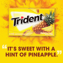 Full Box 12x Packs Trident Pineapple Twist Chewing Gum | 14 Sticks Per Pack