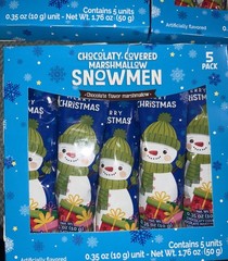 Nucita Chocolatey Covered Marshmallow Snowmen 5 Boxes 1.76 oz Christmas Candy