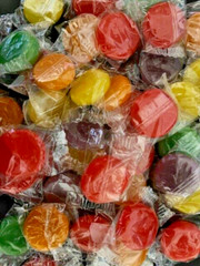 Assorted 5 FLAVORS- Fruit Flavored Round Hard Candy- BULK CANDY- 50 Pieces