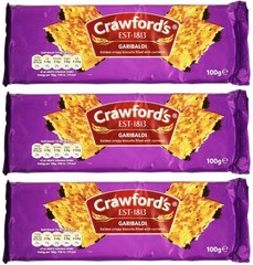 Crawfords Garibaldi Biscuits Pack Of 3 Crispy Cookies With Currants 10.5 Ounce