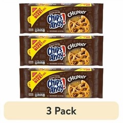 (3 Pack) Chunky Fudgy Chocolate Chip Cookies, Family Size, 18 Ounce