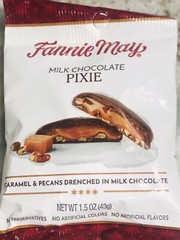 Fannie May Carame/Pecans Drenched In Milk Chocolate. 1.5oz/43g.