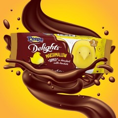 Peeps Delights Marshmallow Chicks Dipped in Milk Chocolate 3 Count 1.5 Oz