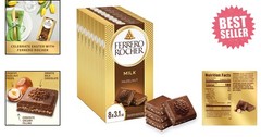 Luxurious Milk Chocolate Hazelnut Bar – Gourmet Treat Pack of 8 (3.1 oz Each)