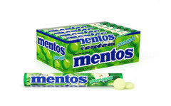 Mentos Chewy Mint Candy (Green Apple) 14 Pieces Per Roll, 15 Count Party Pack
