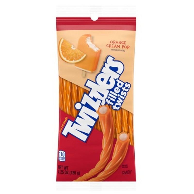 4x Twizzlers Filled Twists Orange Cream Pop Candy Snack Treats New Lot 4.25oz