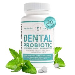 Dental Probiotic, 30 Sugar Free Chewable Tablets, Mint Flavor – Vegan Supplem…