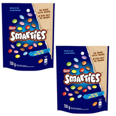 Nestle Smarties Candy Coated Milk Chocolate Bag 130g Sweet Treats Gift (2 Packs)