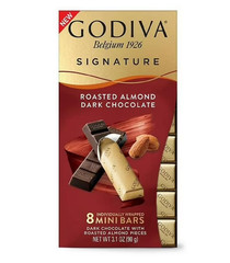 FREE SHPPING!!! Quan Disc.! GODIVA Roasted Almond Dark Choc. 8 Mini Bars 3.1oz