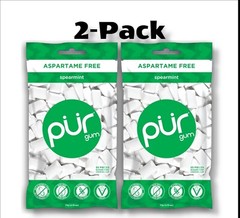 Pur 100% Xylitol Chewing Gum SPEARMINT Sugar Free Aspartame Free 110 Pcs