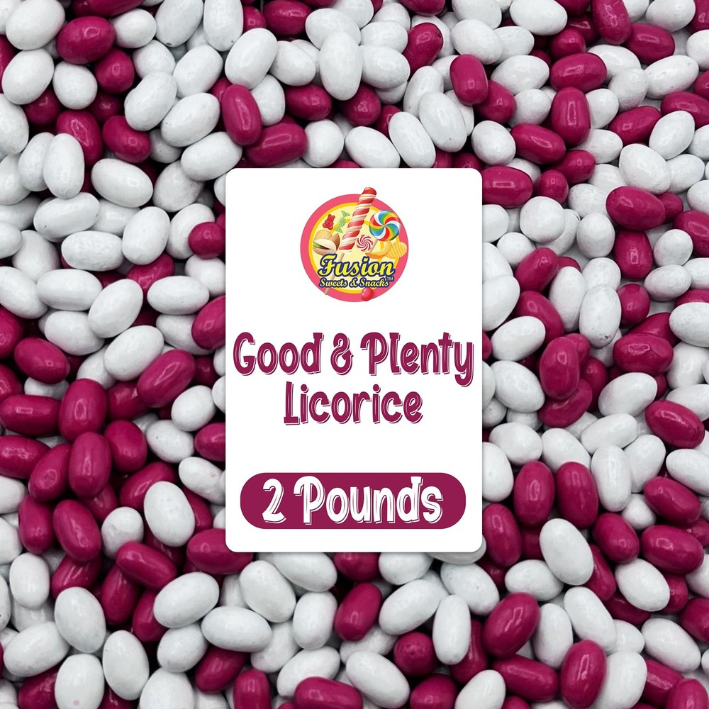 Good And Plenty Candy, 2 Pound Bulk Bag, Fat Free Treat, Pink & White Nostalg…