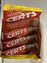 1 Pk of 3 Certs Mints Assorted Fruit Classic Roll. Collector Candy DISCONTINUED