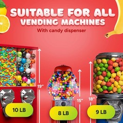 Gumballs for Gumball Machine Refill Bubble Gum 260 Count (Pack of 1), Multi