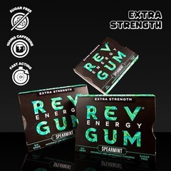 Gum Caffeine Energy Gum | Extra Strength 100mg of Caffeine per Gem | Spearmint S