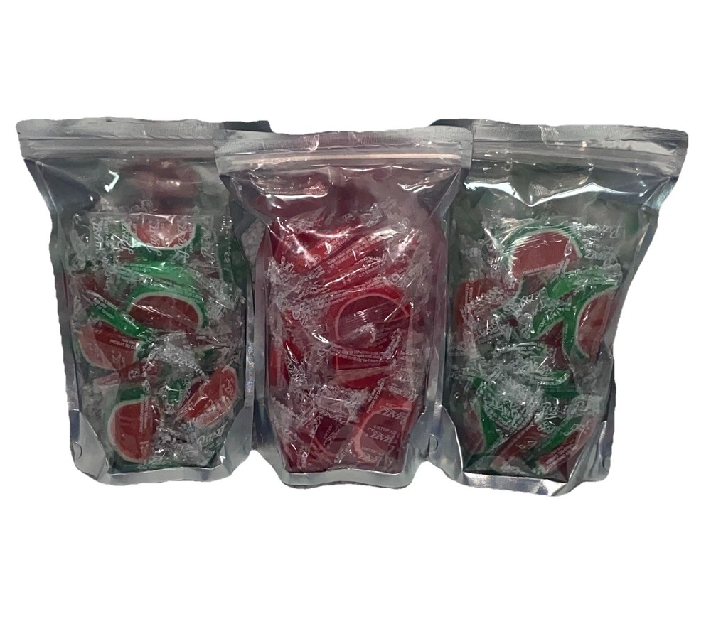 Raspberry Jelly Watermelon Slices NEW 3 Pounds INDIVIDUALLY WRAPPED 1 Pound Bag