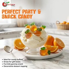 Orange Fruit Filled Gummy Candy | Soft Chewy Citrus Sweet Treat | Free Ship