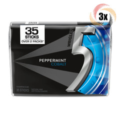 3x Packs | Wrigley’s 5 Gum Peppermint Cobalt | 35 Sticks Per Pack | Sugar Free