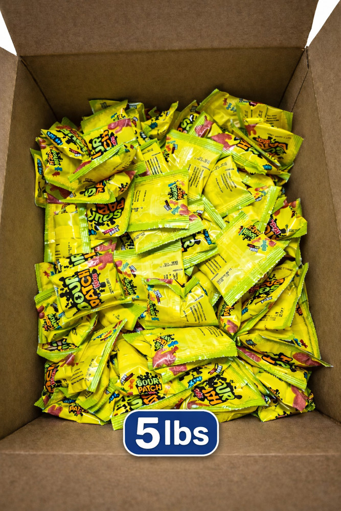 5lbs Sour Patch Kids Chewy Candy Fun Size individually Wrapped Free Shipping