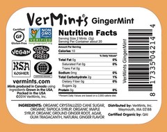Vermints All Natural Breath Mints GingerMint 1.41 Oz Tin