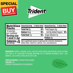 Spearmint Sugar Free Gum, 12 Packs of 14 Pieces (168 Total Pieces)