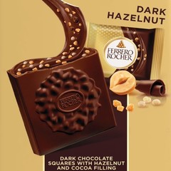 FERRARO ROCHER PREMIUM HAZELNUT DARK Chocolate SQUARES INDIVIDUAL WRAP BULK NOW