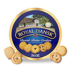 Royal Dansk Danish Cookies Tin, butter, 24 Ounce-NEW