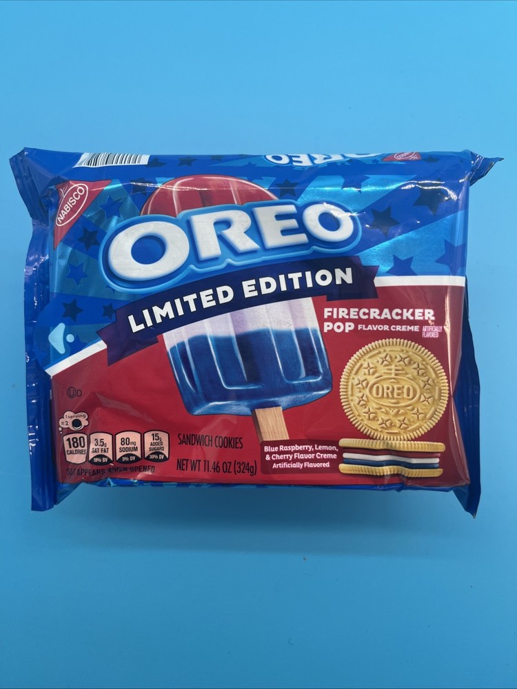 🔵 New Limited Oreo FIRECRACKER POP Raspberry Lemon Cherry Cookies 11.46oz