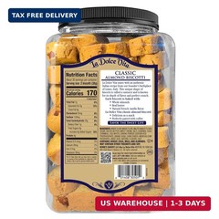 Classic Almond Italian Biscotti Cookies, Gourmet Coffee & Tea Dipping Snack, …