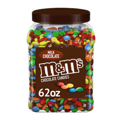 M&M’S Milk Chocolate Candy Resealable Bulk Candy Jar (62 oz).Same Day Shipping