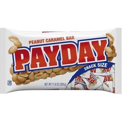 PayDay Snack Size Candy Bars 11.6oz Bag (approx 16 11.6 Ounce (Pack of 1-3)