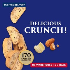 Classic Almond Italian Biscotti Cookies, Gourmet Coffee & Tea Dipping Snack, …