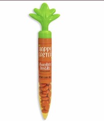 CARROT TUBES WITH ORANGE CHOCOLATE LENTILS 1.3 Oz 36gm Happy Easter