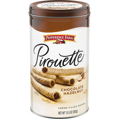 Pirouette Cookies, French Vanilla Flavored Crème Filled Wafers, 13.5 Oz Tin