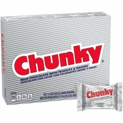 CHUNKY Milk Chocolate Candy Bars, Individually Wrapped, 1.4-Ounce (Box of 24)