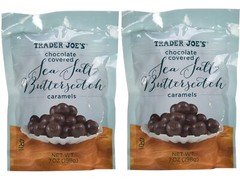 2 Packs Trader Joe’s Chocolate Covered Sea Salt Butterscotch Caramels 7 oz Each
