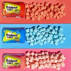 Trident Vibes SOUR PATCH KIDS Watermelon Sugar Free Chewing Gum 4 Bottles