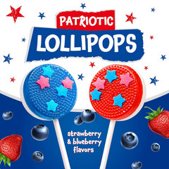 Patriotic Candy – 40 Count – 4th of July Lollipops Individually Wrapped – Red Wh