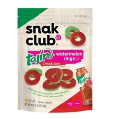 4-PK Snak Club Tajin Watermelon Rings Chili & Lime Gummy Snack, Jumbo pack 24 oz