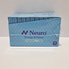 Neuro Energy & Focus Gum Peppermint Flavor 12 Packs – 108 Total Pieces
