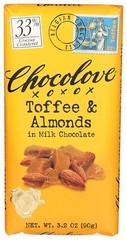 Chocolove Toffee And Almonds In Milk Chocolate Bar 3.2 Oz Pack Of 4