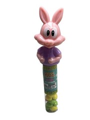 1 Blue Easter Bobbin Bunnies with Candy Jelly Beans Dispenser 0.98oz See Below