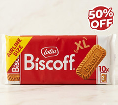 Lotus XL Biscoff Cookies, 10 Snack Packs of 2 Cookies, 8.8 oz, Classic Airline