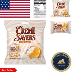 Nostalgic 6.25oz Creme Savers Hard Candy – Orange-Cream Delight, 42 Pieces