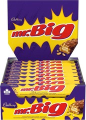 Cadbury Mr. Big Full Size Chocolate Bars, Individually Wrapped Candy – 24x50g