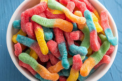Sour Brite Crawlers Candy, Sour Gummy Worms, 28.8 Ounce Resealable Bag (Pack of